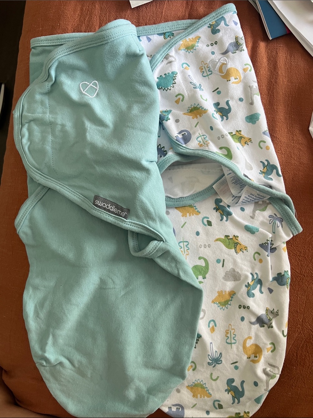 SwaddleMe Two-Pack Sleep Sacks in Aqua and Dino Print